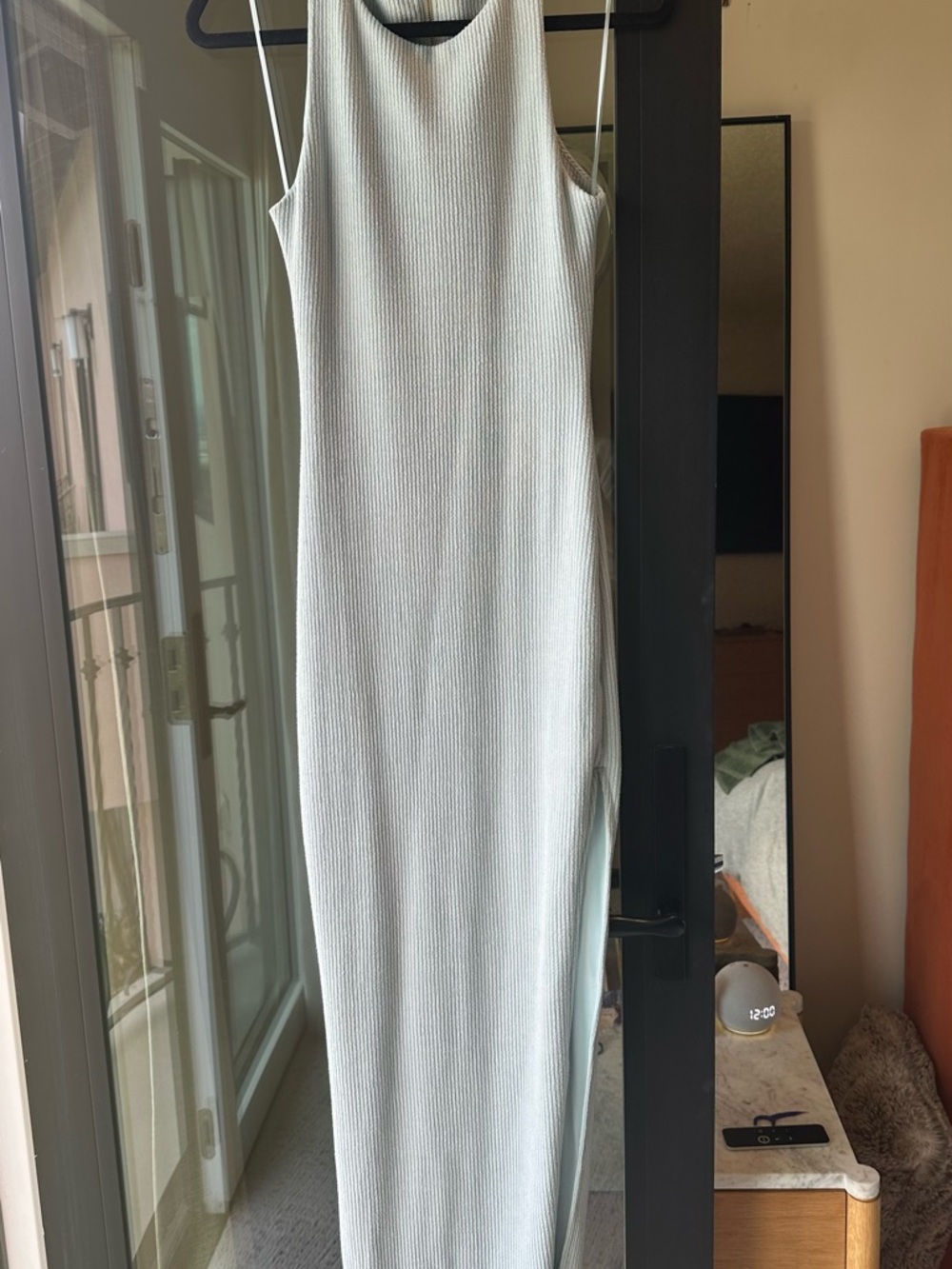 Sleeveless Ribbed Maxi Dress - Light Sage